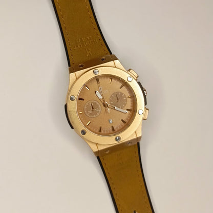 Hublot Brown&Gold Leather